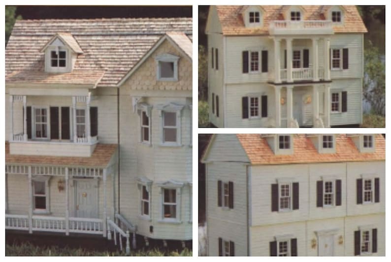 PDF Vintage Pattern Building a Dollhouse 3 Stiyles - Victorian, Colonial, Georgian | 1" to 1" Scale | ENGLISH | Digital Download image 1