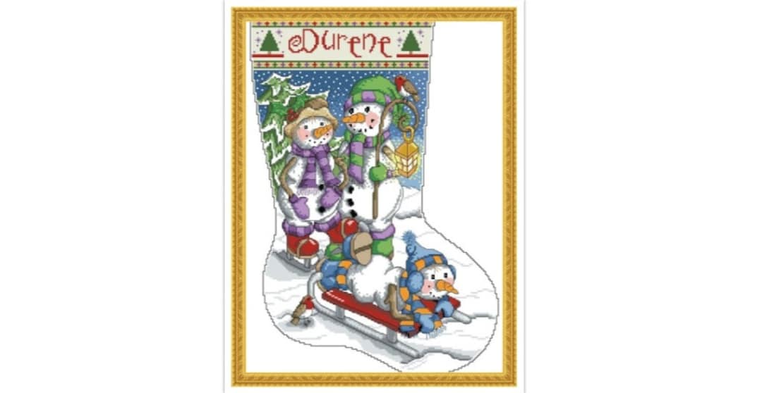 PDF Vintage Cross Stitch Pattern Christmas Stocking Scheme Cross Stitch