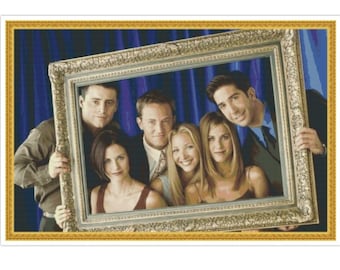 PDF Counted Vintage Cross Stitch Pattern | Friends | 5 Sizes | Highly Detailed Cross Stitch Pattern