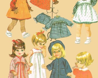 Vintage McCalls 9449 Puppen 12-16"Schnittmuster Garderobe Kleidung für Puppen 12-16" Englisch Digital Download PDF
