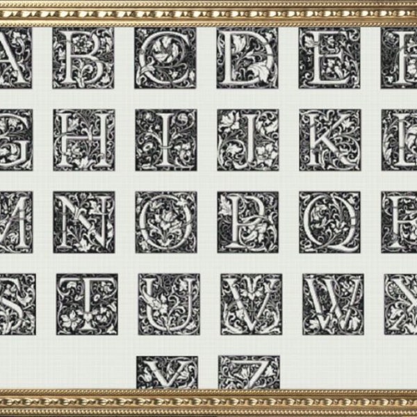 PDF Compté motif de point de croix vintage | Alphabet | 3 Tailles | Point de croix très détaillé