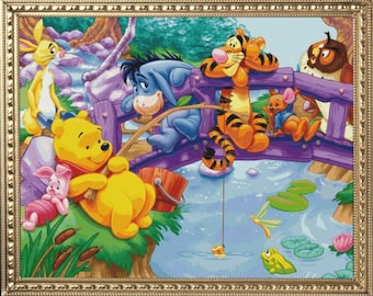 PDF Counted Cross Stitch Pattern | Winnie the Pooh and his Friends | 6 Sizes | Highly Detailed Cross Stitch Pattern