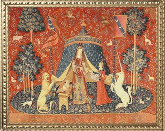 PDF Counted Vintage Cross Stitch Pattern | The Lady with the Unicorn | Late 15th century | 5 Sizes | Highly Detailed Cross Stitch Pattern