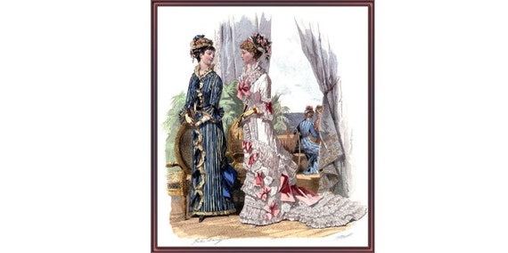 PDF Counted Vintage Cross Stitch Pattern | Victorian Lady | Victorian Fashion | Highly Detailed Cross Stitch Pattern | Digital Download