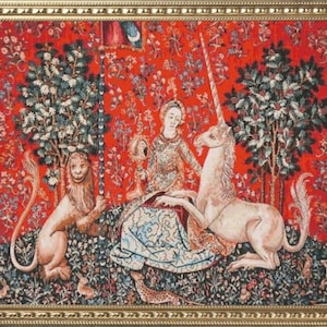 PDF Counted Vintage Cross Stitch Pattern | The Lady with the Unicorn | Late 15th century | 4 Sizes | Highly Detailed Cross Stitch Pattern