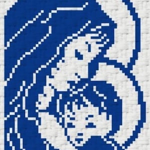 Crochet Pattern C2C Virgin Mary Counted For Crocheting Afghan Plaid Blankets Digital Download PDF