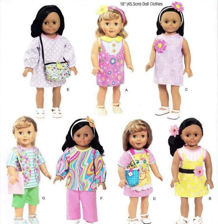 Simplicity Pattern 4786 18″ American Girls Doll Clothes Wardrobe Coat,  jacket, leggings, tunic, dress, jumper, pants, tops – Uncut