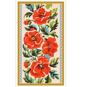 PDF Antique Sampler Counted Vintage Cross Stitch Pattern | Berlin Woolwork | Vintage Scheme | Reproduction Scheme Cross Stitch 19th century