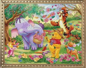PDF Counted Cross Stitch Pattern | Winnie the Pooh and his Friends | 6 Sizes | Highly Detailed Cross Stitch Pattern