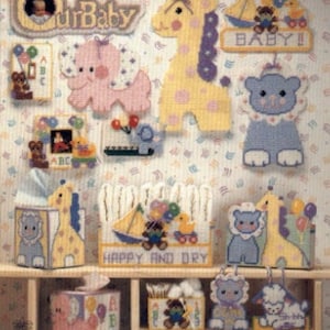 PDF Vintage Plastik Leinwand Muster | Plastik Canvas Muster Baby Loves | Kunststoff Canvas 7-10-14-Count | ENGLISCH | Digitaler Download