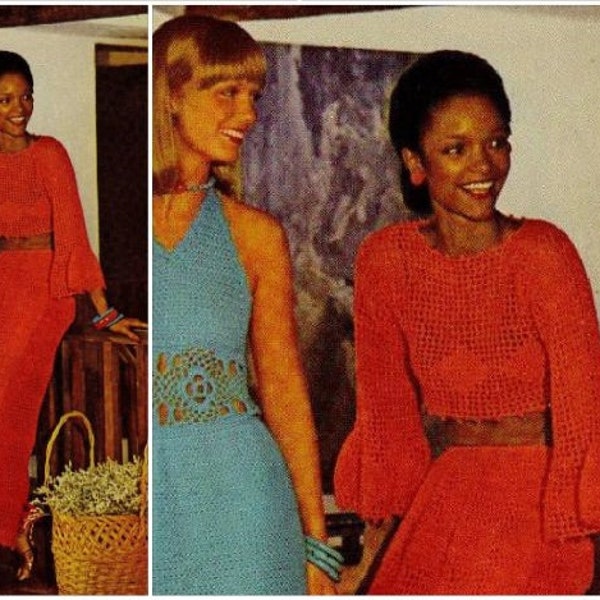 PDF Vintage Crochet Pattern | Haltered Gown | Summery Duet | ENGLISH | Digital Download