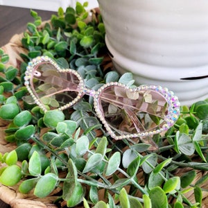 Heart Sunglasses, Pink Glasses,  Bling Sunglasses, Festival Wear, Rose Colored Glasses, Cute Sunnies, Fashion Sunglasses, Women&#39;s Sunglasses