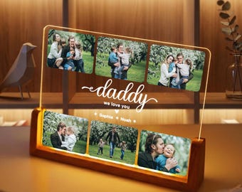 Personalized Photo Gift for Dad - Daddy Night Light - Fathers Day Gifts - Daddy Picture Frame - Dad Christmas Gift - Papa Birthday