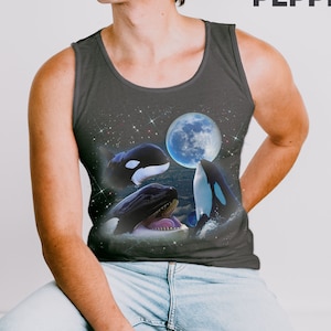 Three Orcas Vintage 90s Graphic Tank Top, Save The Whales Comfort Colors Tank, PNW Orca Whale Tank Tops, Orca Lovers Tank, Whale Lovers Gift