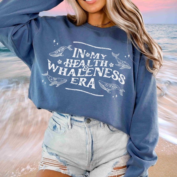 Cute Whale Mental Health Sweatshirt, Whale Lover Gift, Mental Health Matters Sweatshirt, Whale Gift, Self Care Whale Sweatshirt Beachy