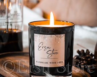 Scented Candle Jar,Aromatherap Candles,Home Fragrance,Soywax Candle, Thin Candle Label,Large Hand Poured Soy Wax Candle,Wood Wick Candle Jar