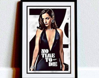 Ana de Armas &quot;&quot;No Time to Die&quot;&quot; James Bond Pop Art Style Film Tribute Poster, Wanddekoration, Film Fan, Geschenk für Papa, Sohn, Bruder, Funky Art.&quot;