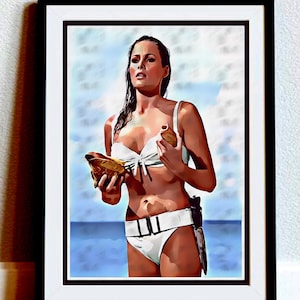 Ursula Andress Dr. No James Bond Agent 007 Pop Art Style Movie Tribute Poster, Wall Decor for Movie Fans  Perfect Gift for Dad, Son, Brother