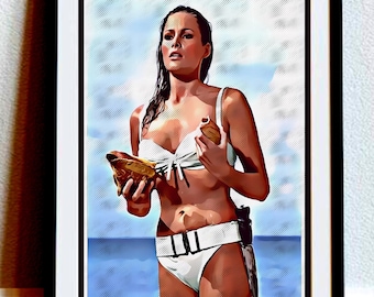 Ursula Andress Dr. No James Bondagent 007 Pop Art Film Tribute Poster, Wanddekor für Filmfans Perfektes Geschenk für Vater, Sohn, Bruder