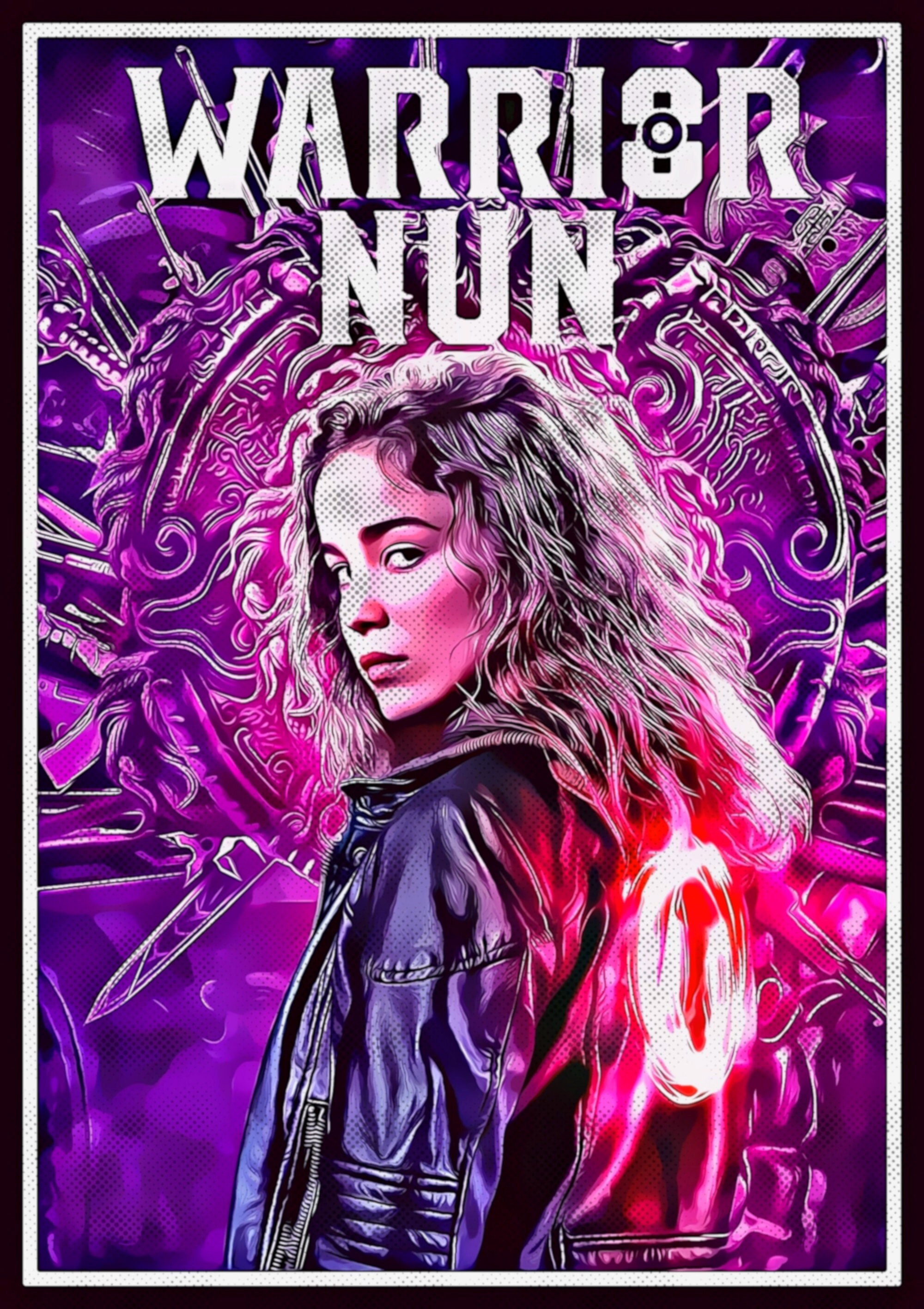WARRIOR NUN Tribute Pop Art Style Poster, Funky Art, Wall Decor, Gift