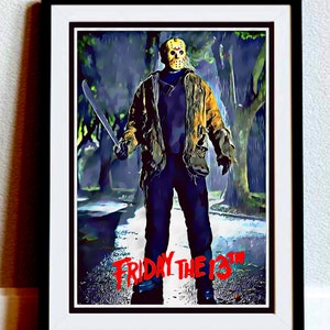 Friday the 13th: Jason Pop Art Poster, Friday the 13th Pop Art Style Tribute Poster, Gift for Horror Movie Fan, Halloween Decor, Art