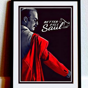 Pôster de homenagem a Better Call Saul em Pop Art - Presente para pai, Arte de parede, Decoração de casa, Fã de séries de TV, Aniversários, Presente feito à mão, Bob Odenkirk