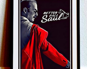 Better Call Saul Poster Pop Art Tribute - Gift for Dad, Wall Art, Home Decor, TV Series Fan, Birthdays, Handmakes Gift, Bob Odenkirk