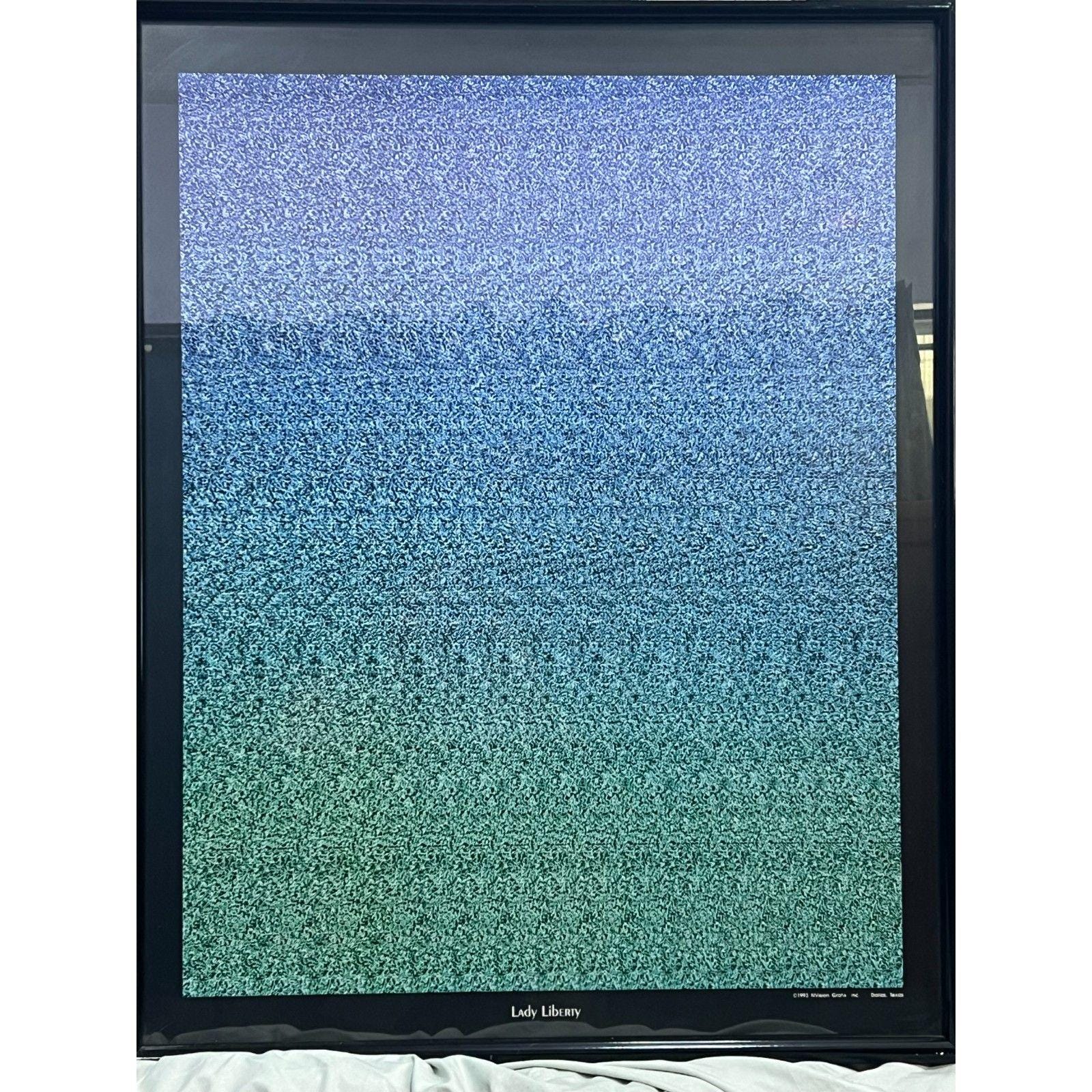 Vintage Nvision Grafix 3D Holusion Poster 1993 Lady Liberty Twin