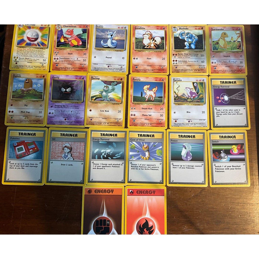 Vintage Pokemon Cards 1999 Base Set Lot Of 20 Etsy