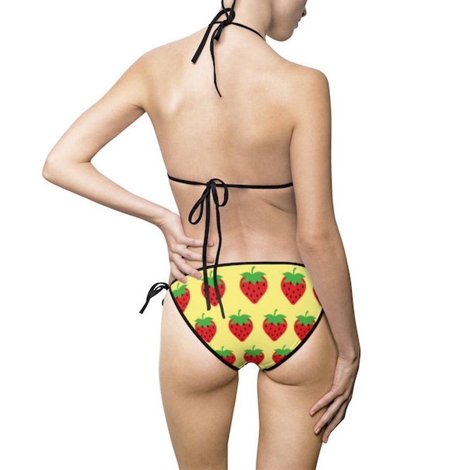 Discover Women's Yellow Strawberry Bikini Set