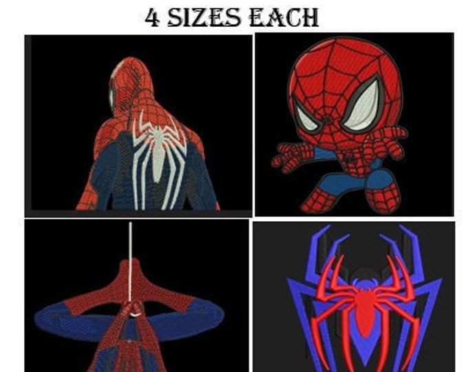 Huge Sale!!! Spiderman Bundle - Instant Download Embroidery Design Brother - Viking - Singer - Juki - XXX - Hus - 4 Sizes
