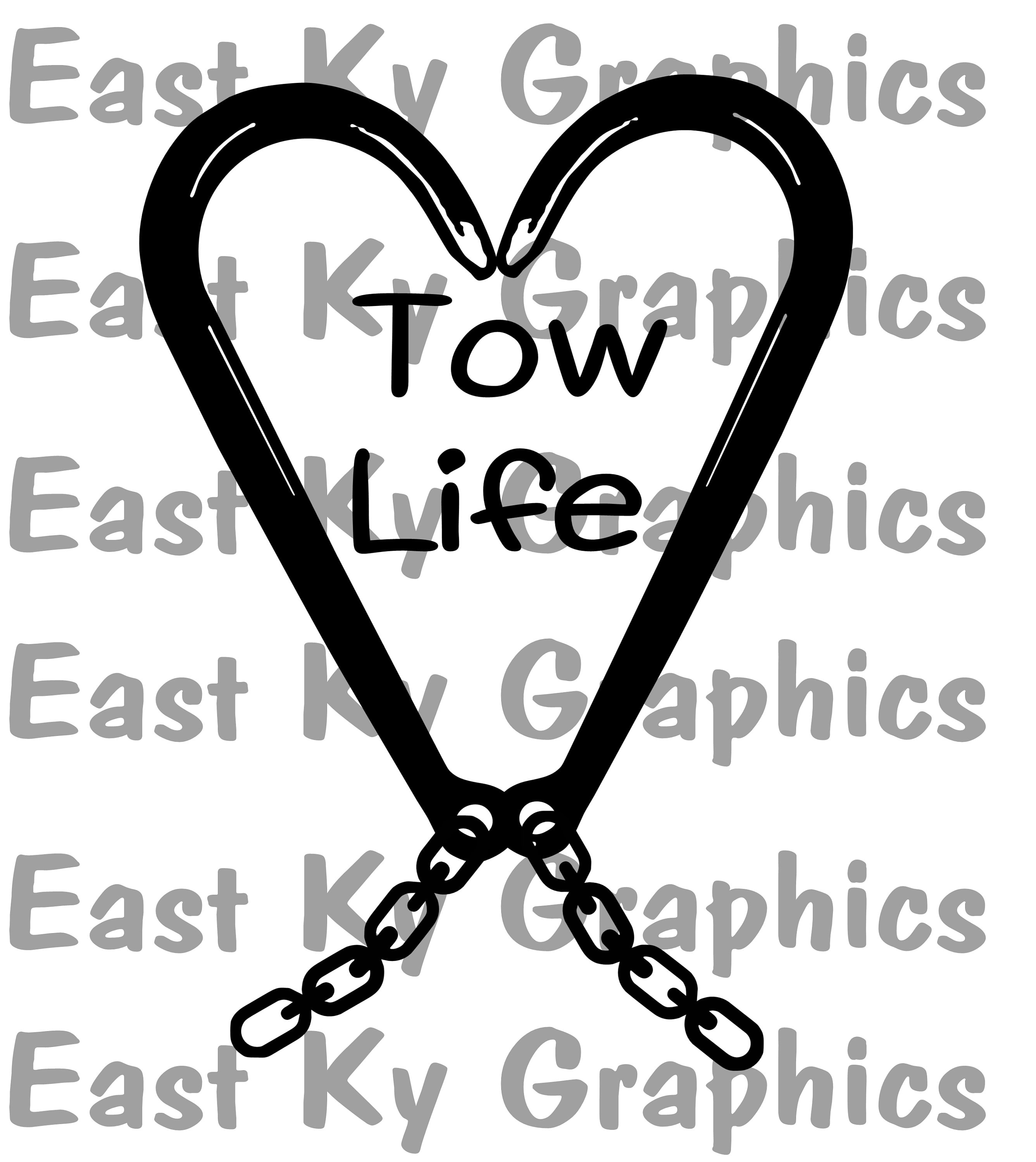 Tow Life J Hook Heart J Chain Wrecker Rollback Etsy