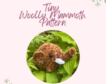 PATTERN Mini Elephant/Woolly Mammoth Crochet