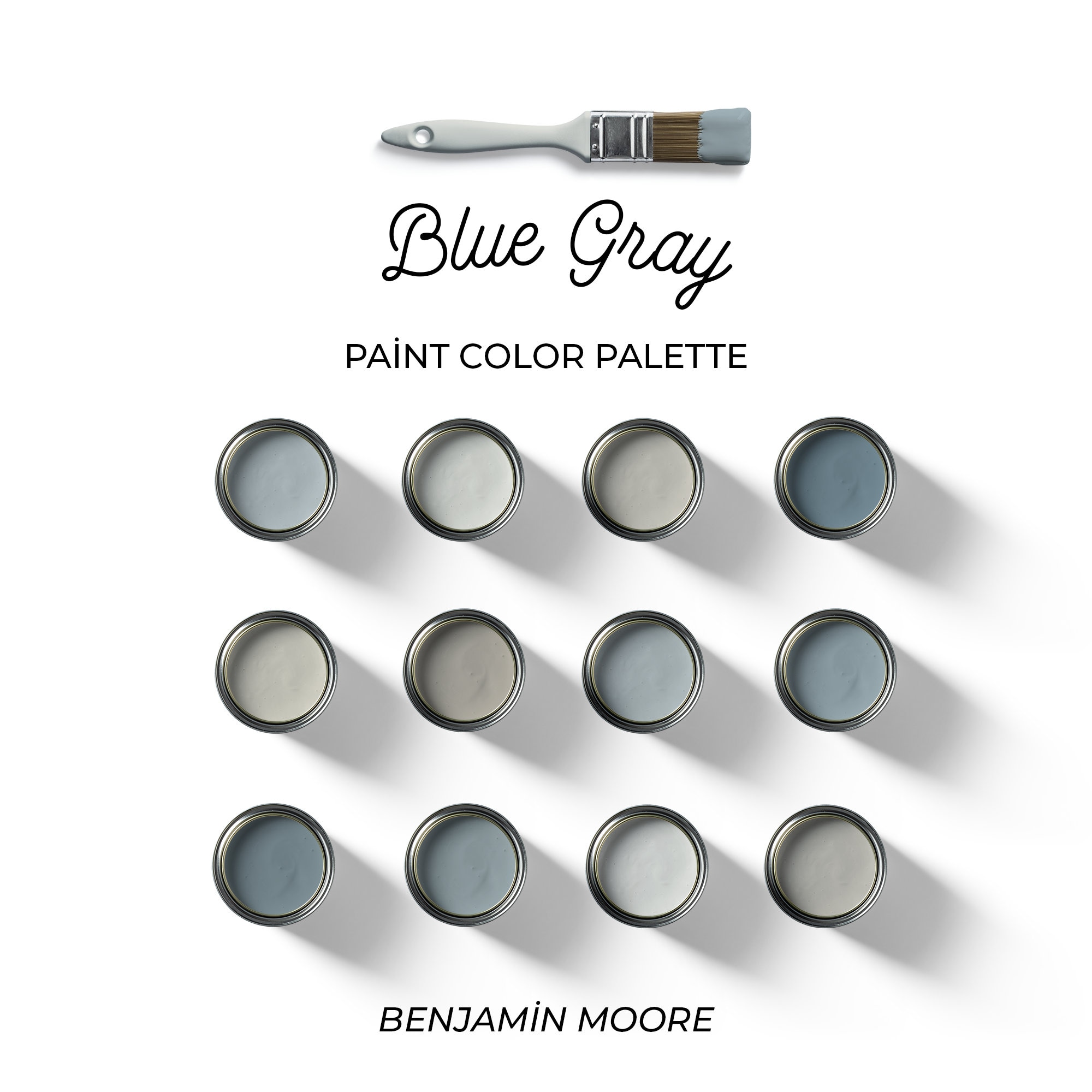 BLUE GRAY Paint Color Palette by Benjamin Moore. for Kitchen Etsy