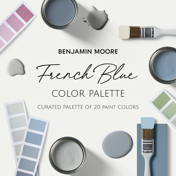 Benjamin Moore FRENCH BLUE Paint Color Palette for Home Etsy