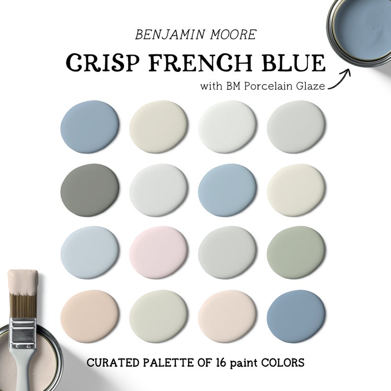 Benjamin Moore FRENCH BLUE Paint Color Palette for Home Etsy