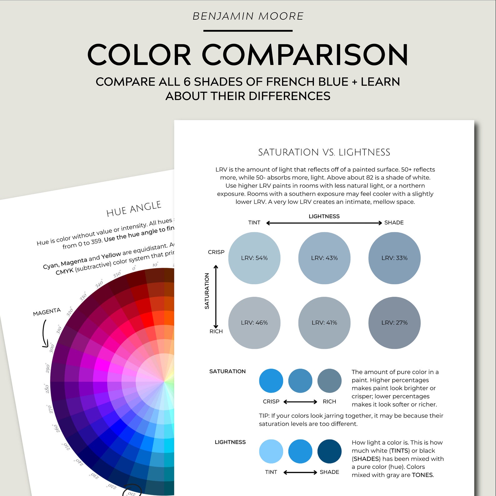 Benjamin Moore FRENCH BLUE Paint Color Palette for Home Etsy