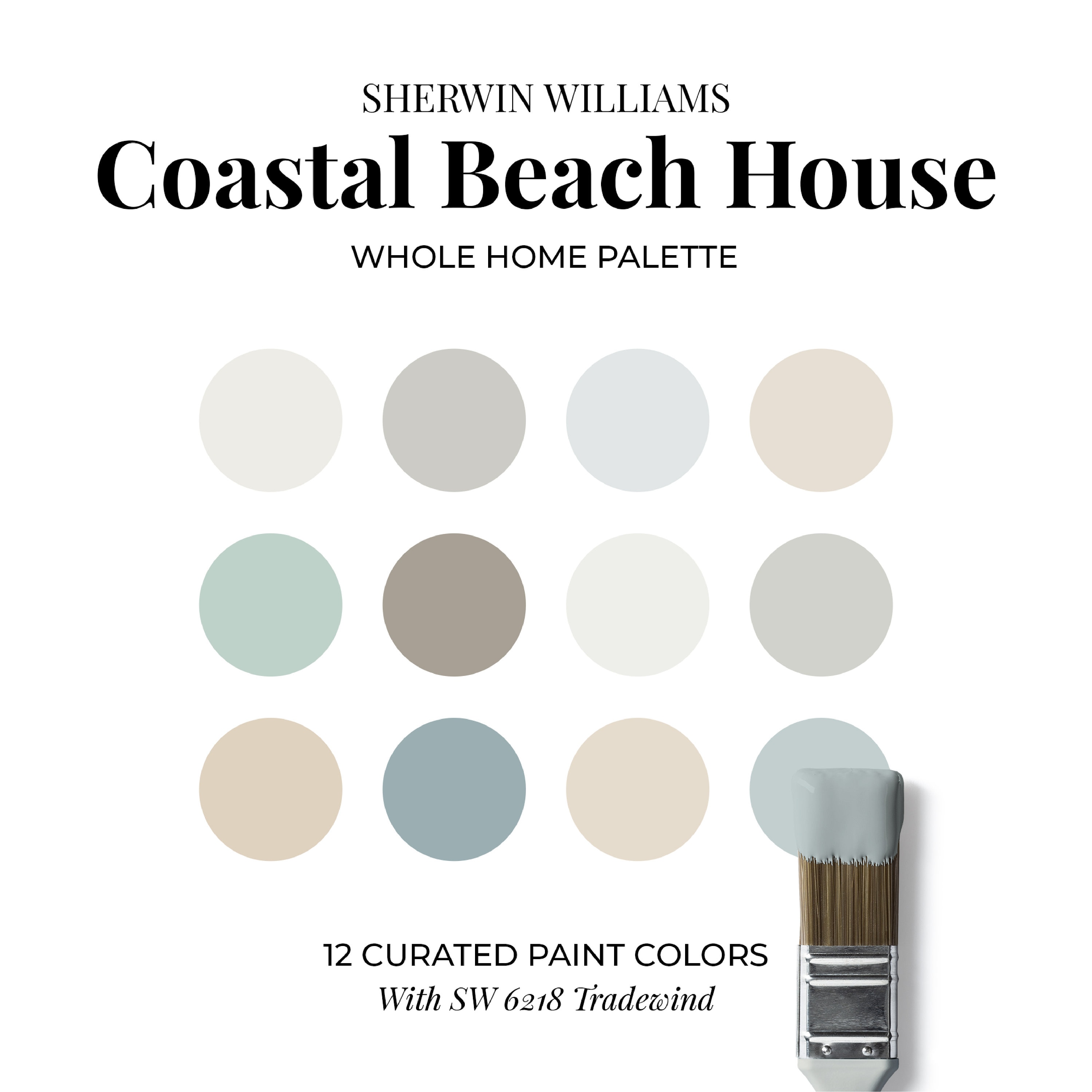Sherwin Williams Coastal BEACH HOUSE Designer Color Palette Etsy