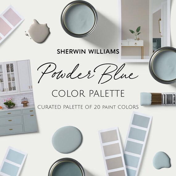 Sherwin Williams POWDER BLUE Paint Color Palette for Home Etsy India