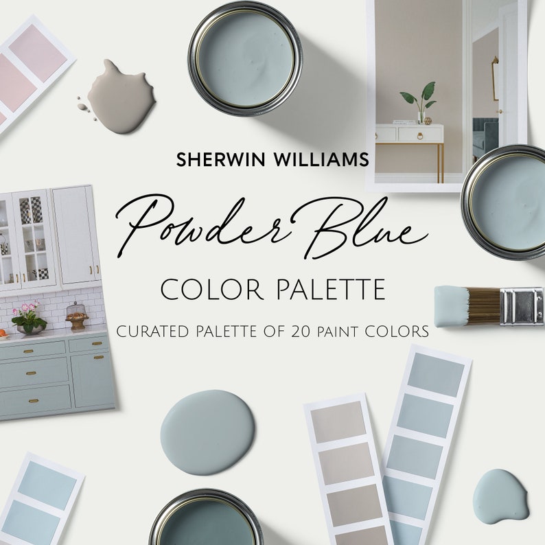 Sherwin Williams POWDER BLUE Paint Color Palette for Home Etsy Sweden