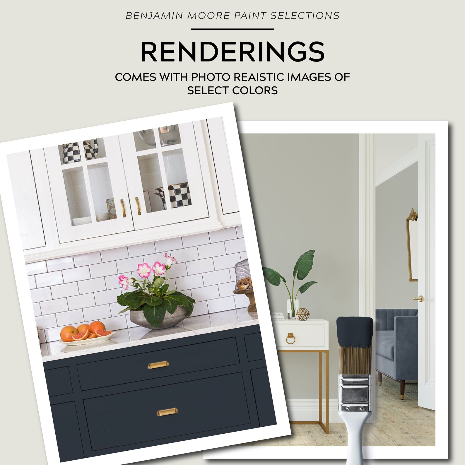 Benjamin Moore NAVY BLUE Paint Color Palette for Home Design Etsy