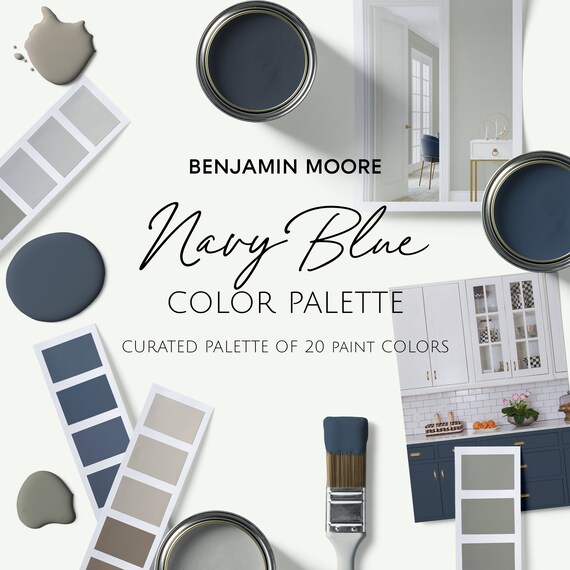 Benjamin Moore NAVY BLUE Paint Color Palette for Home Design - Etsy