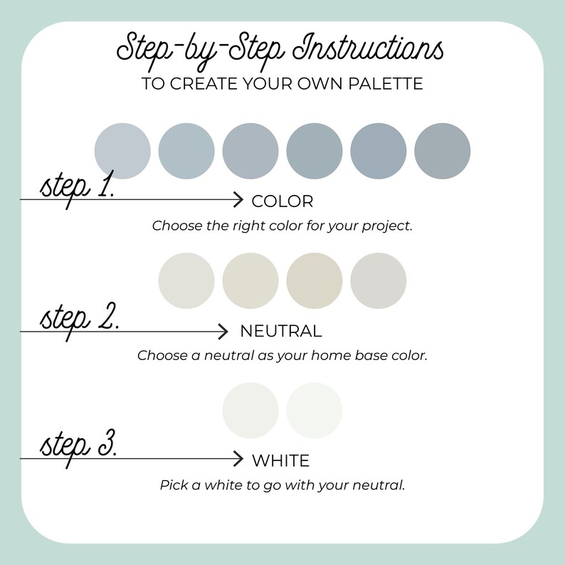 Benjamin Moore Soft FRENCH BLUE Paint Color Palette. for Home Etsy