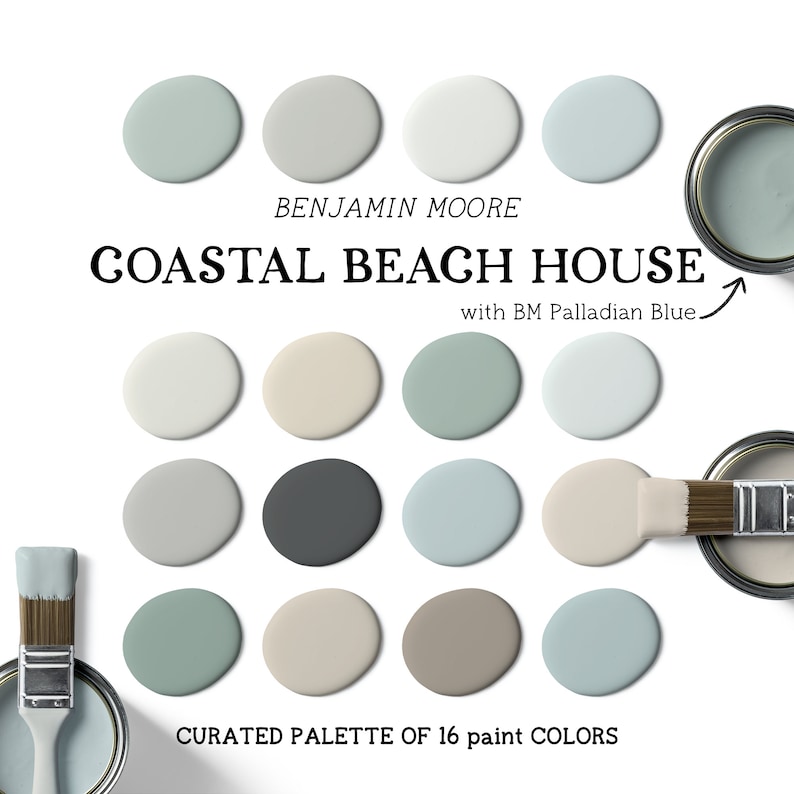 Benjamin Moore Coastal BEACH HOUSE Color Palette Calm and Etsy