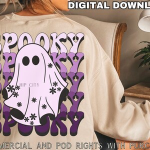 Spooky Ghost PNG, Spooky Jahreszeit PNG, Kinder Halloween PNG, süßes Gespenst, gespenstisches Shirt Png, gruseliges Gespenst Png, lustiges Herbst Shirt Sublimation Design