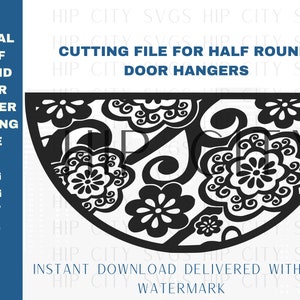 Welcome Flower Round svg, Digital download, Round door hanger svg, Glowforge laser file, Cricut, Silhouette cut file, Spring, Summer sign