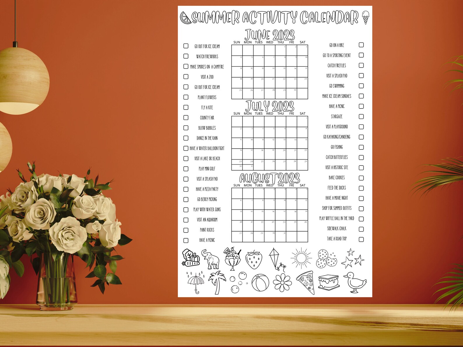 Printable Summer Countdown Poster, Summer Countdown, Summer Poster