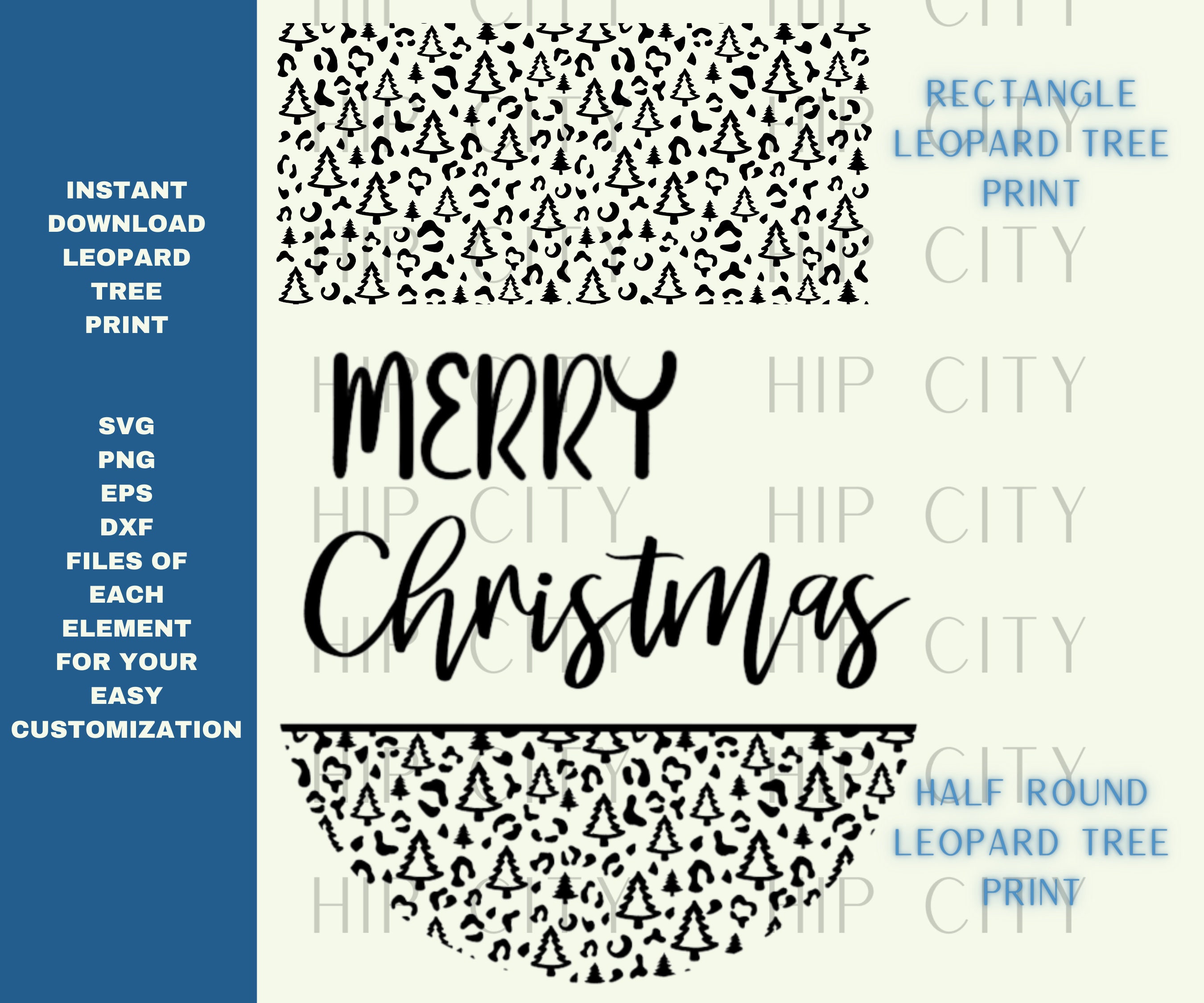 Christmas Tree Leopard PNG Christmas Leopard Pattern Merry - Etsy