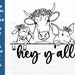 Farm Animals Door Hanger SVG, Hey Y'all Door Hanger, Hello Door Hanger ...