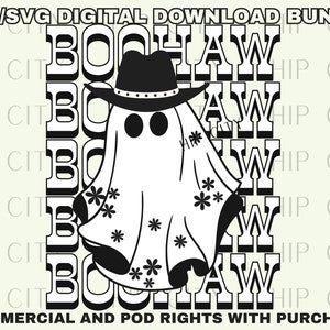 Boohaw PNG, Western Ghost SVG PNG Bundle, Cute Ghost File For Sublimation and Cutting Machines, Halloween Sublimation, Spooky Season Svg